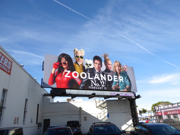 Zoolander 2 movie billboard Beverly Boulevard Zoolander 2 movie billboard
