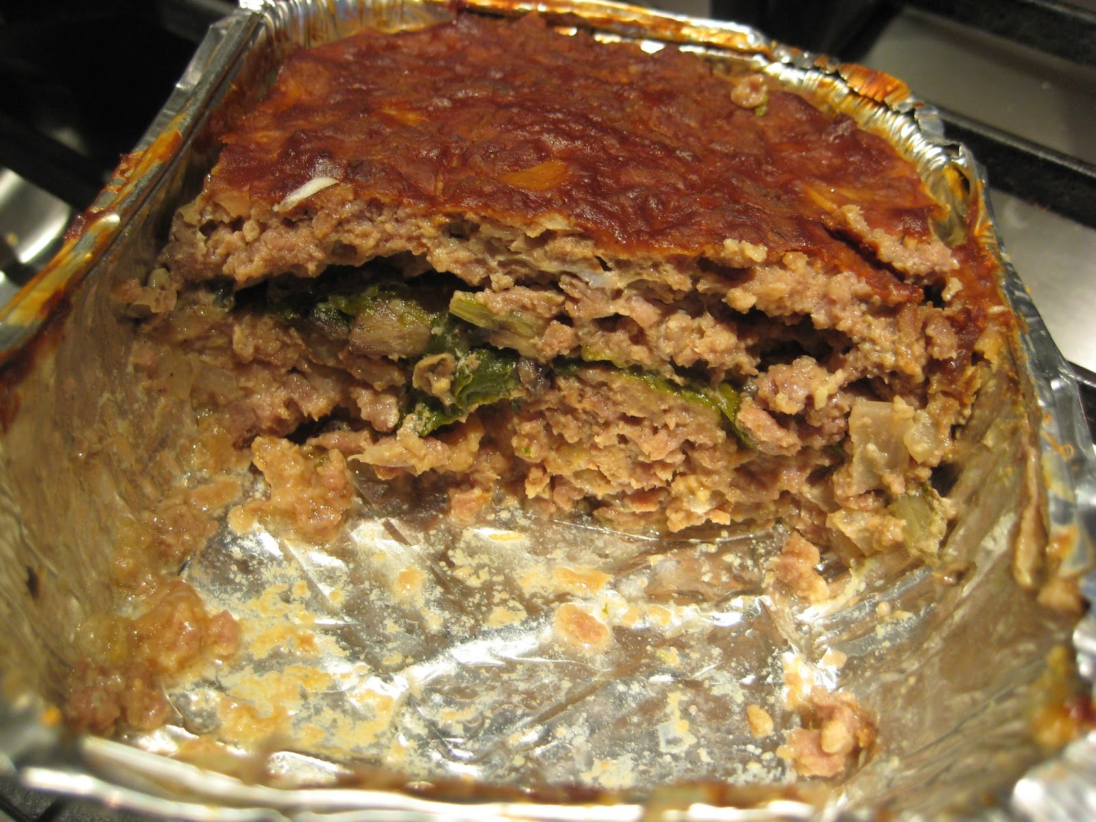 Lemon and Cheese Spinach and Mushroom Stuffed Meatloaf