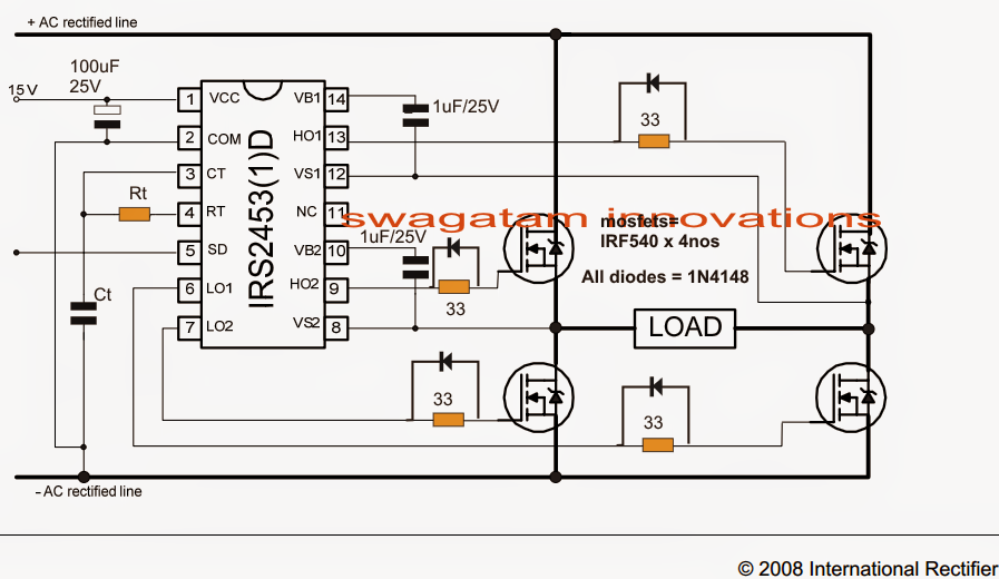 H-Bridge Inverter Circuit Using IC IRS2453(1)D