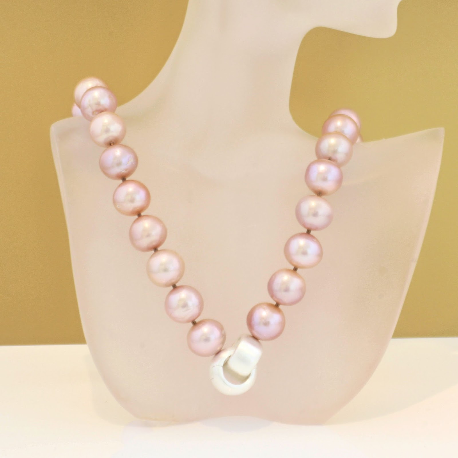 Echte Perlenkette rosa Kasumiga Zuchtperlen