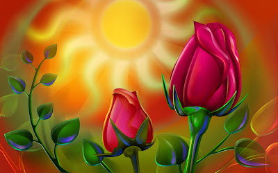 3D roses wallpapers - Colorful 3D Red Rose-wallpapers