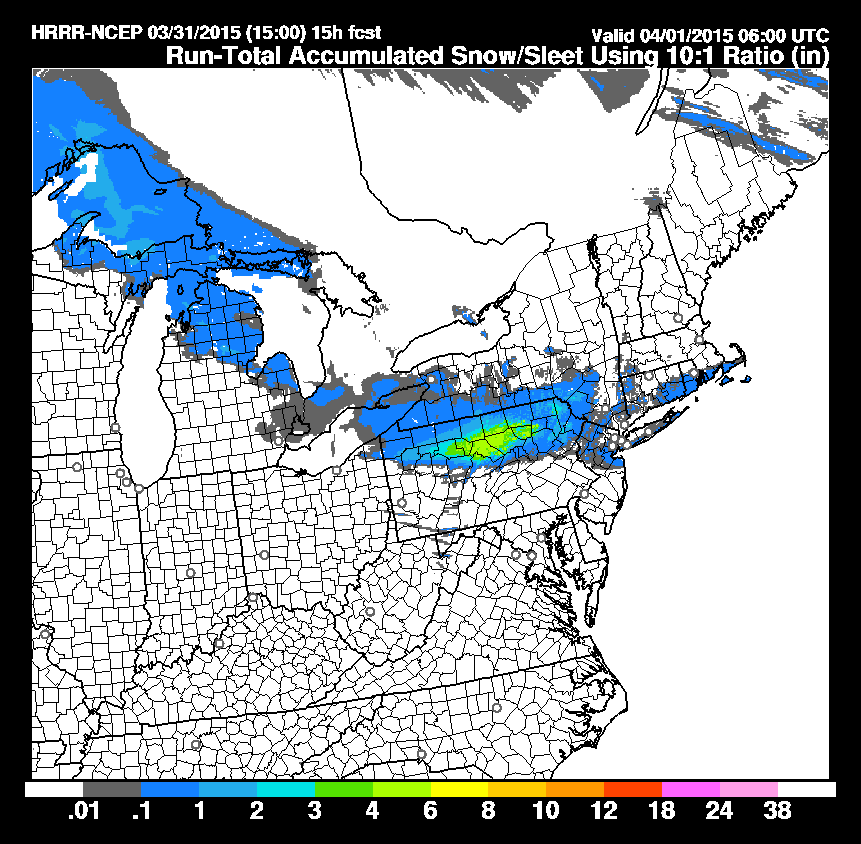 Northern Fairfield County Weather March 2015