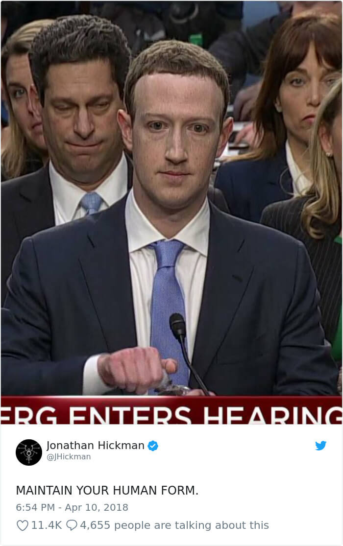 30 Hilarious Tweets Show The World's Reaction To Mark Zuckerberg's Testimony 30 Hilarious Tweets Show The World's Reaction To Mark Zuckerberg's Testimony