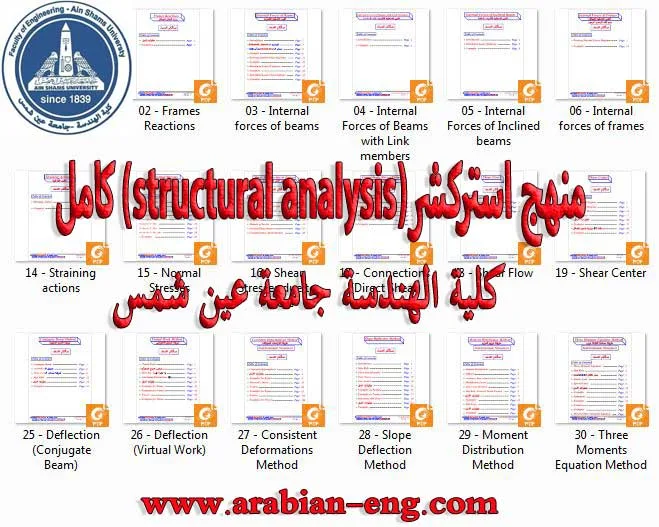 منهج استركشر (structural analysis) كامل جامعة عين شمس