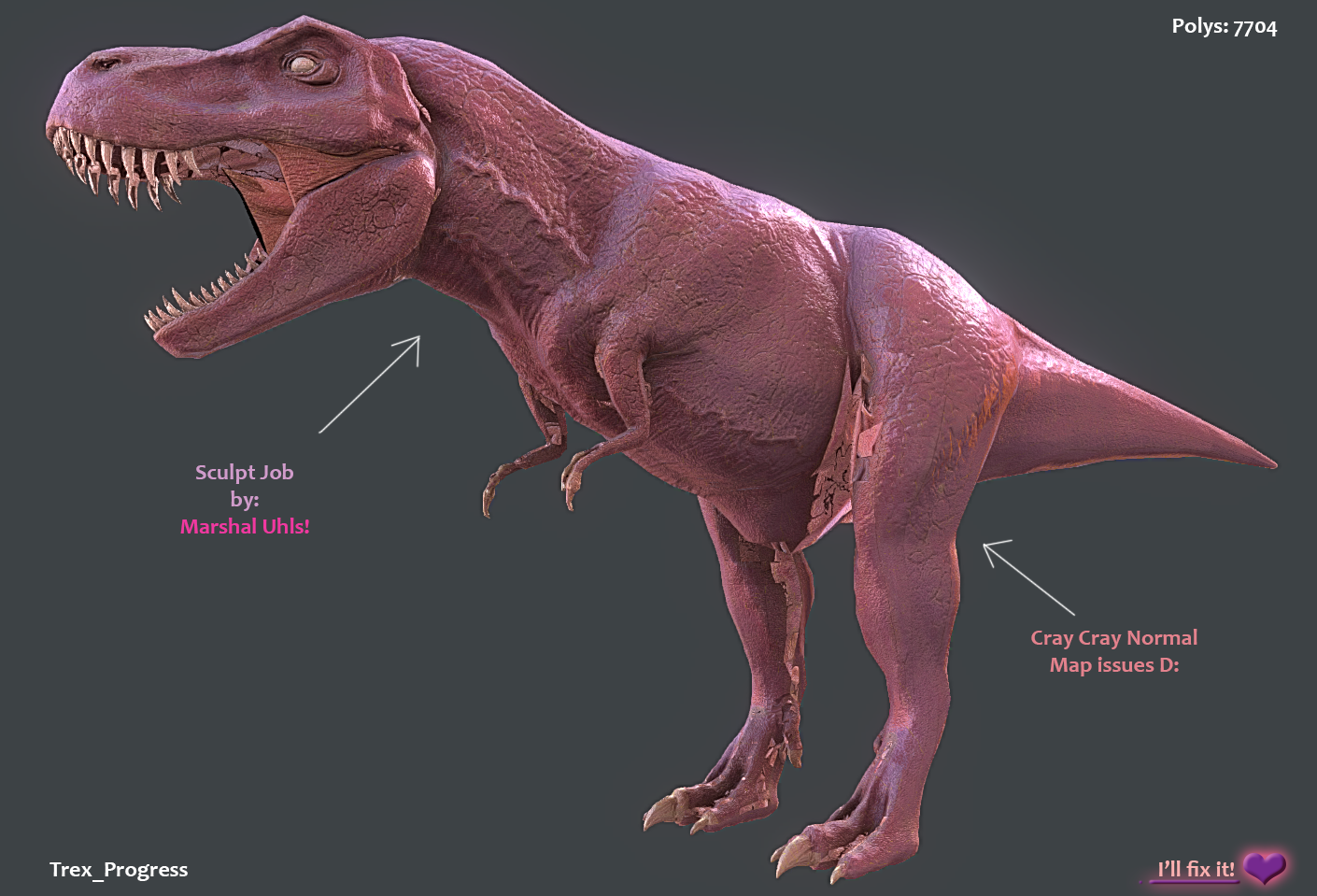 WesBrannen's Art Blog Trex_Progress With Issues