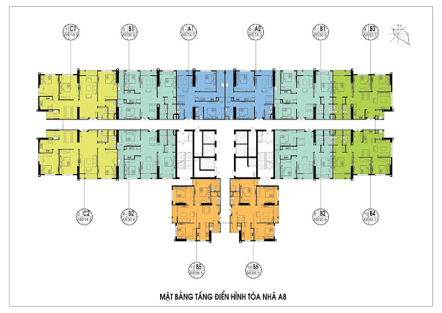 Mặt bằng thiết kế tòa A8 chung cư An Bình City