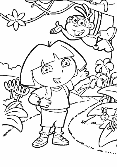 FUN &amp; LEARN : Free worksheets for kid: ภาพระบายสี ดอร่า Dora the ...