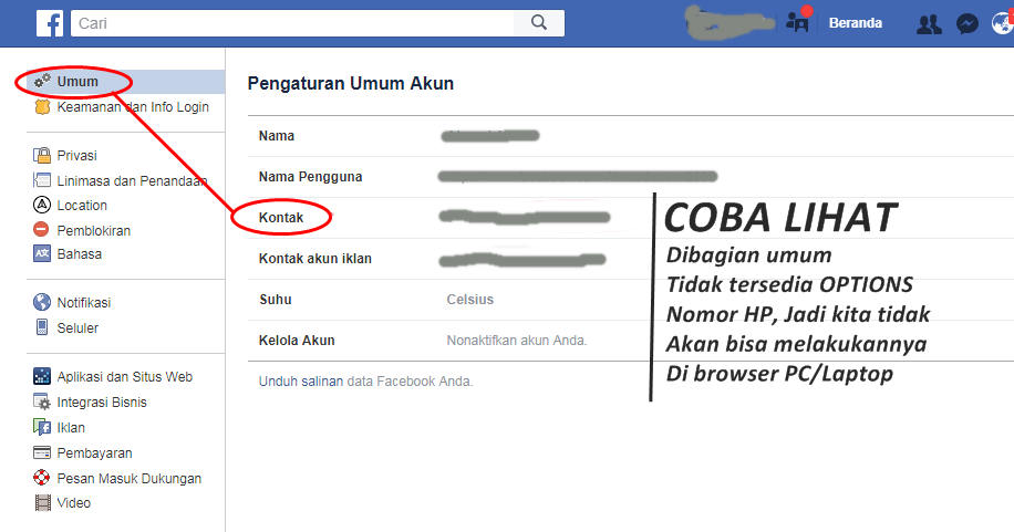 Cara Melihat Nomor Hp Di Facebook Yang Disembunyikan