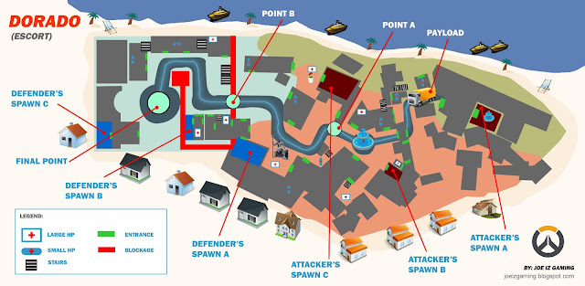 Overwatch Dorado Map Layout & Health Packs Location