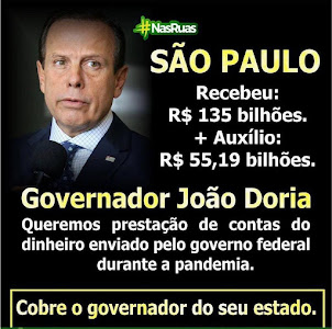 COVID-19 VALORES CADA GOVERNADOR RECEBEU PARA PANDEMIA COVID-19 BRASIL 2021 MAIORFRAUDE BRASIL 2030