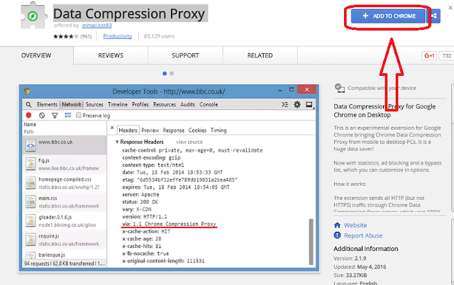 تقليل نسبة إستهلاك الأنترنت على جوجول كروم مع إضافة Data Compression Proxy