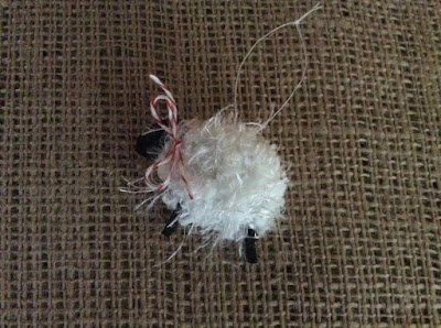 Painted sheep ornaments with yarn photo 2