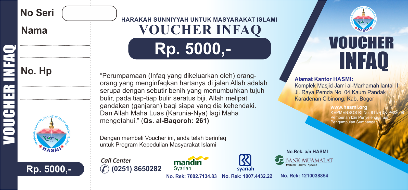 CONTOH DESIGN VOUCHER (INFAQ) BUATAN SENDIRI CONTOH DESIGN GRATIS