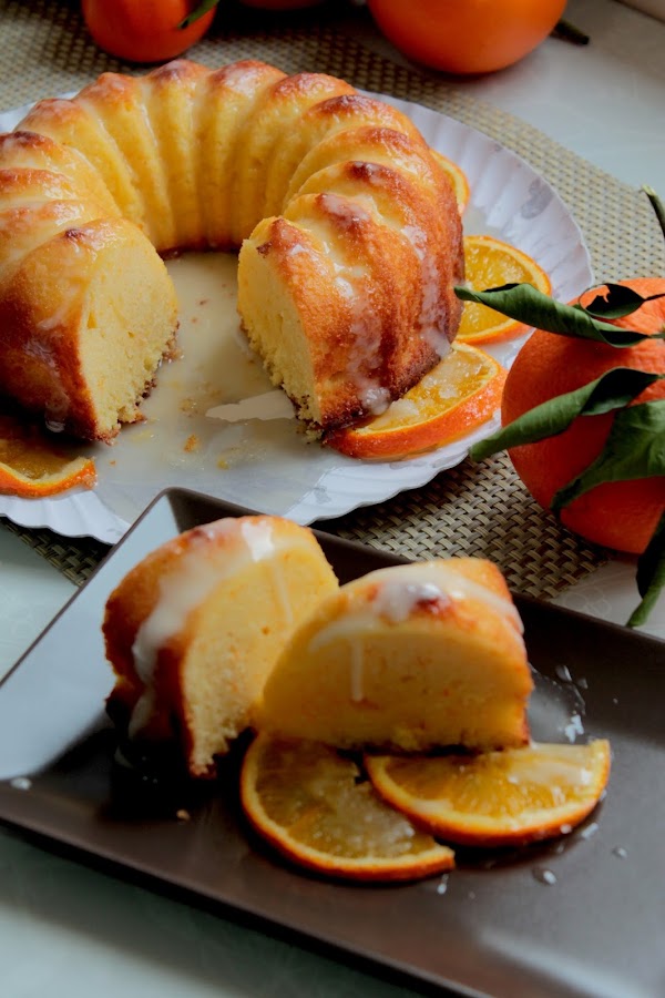 Bizcocho de naranja glaseado sin lactosa