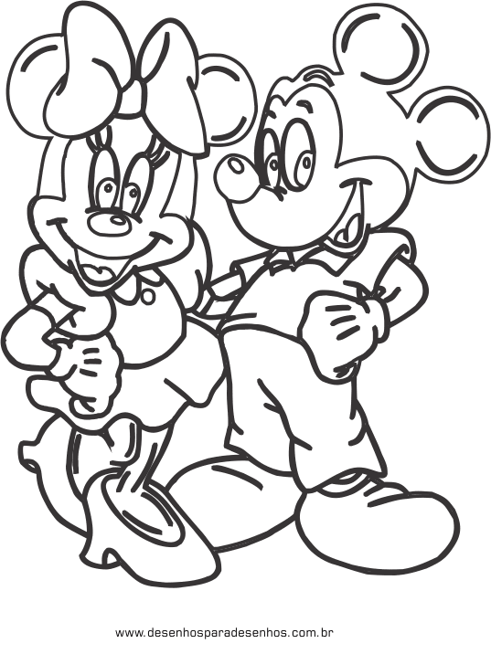 Desenhos Mickey e Minnie para colorir e imprimir #1 | LiliCatt