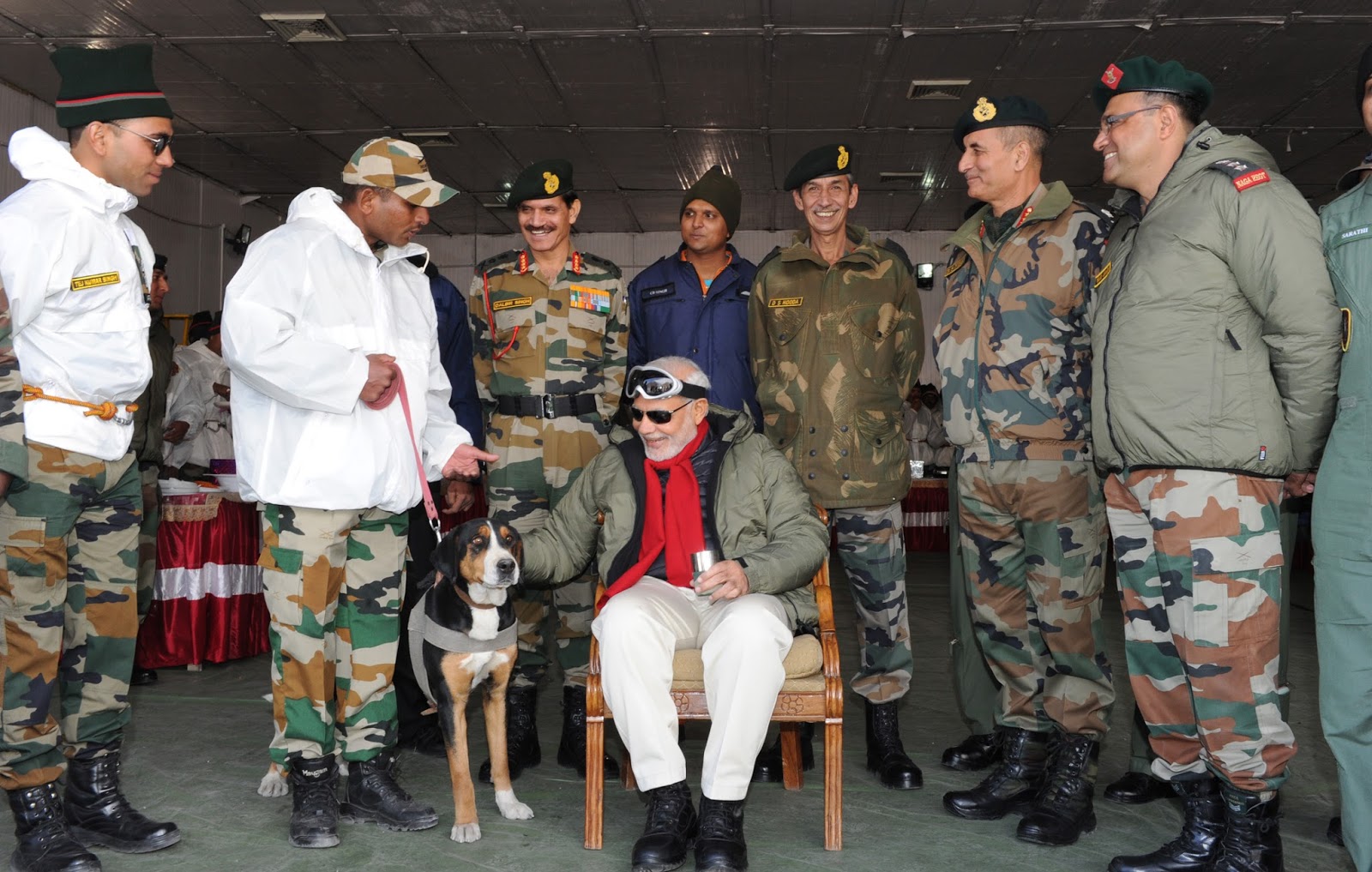 Modi with Indian Army