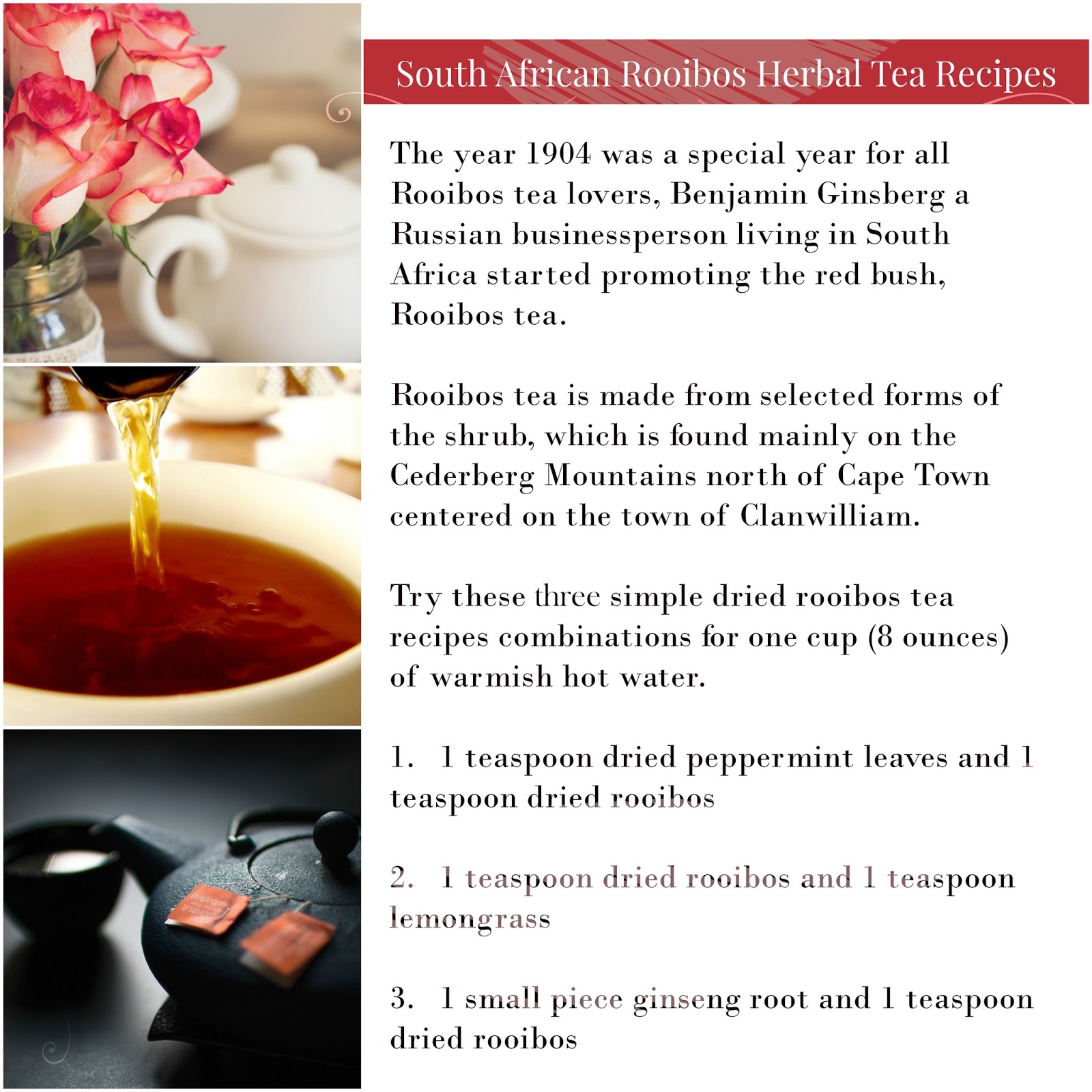 Red Bush Tea Recipes Chic African Culture