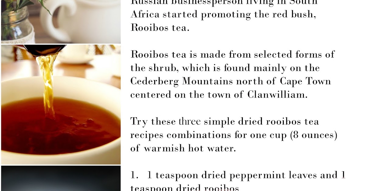Red Bush Tea Recipes Chic African Culture