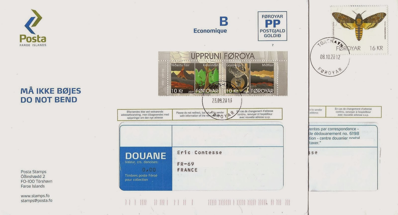 Mon Blog Timbré Courriers de la poste des îles Féroé