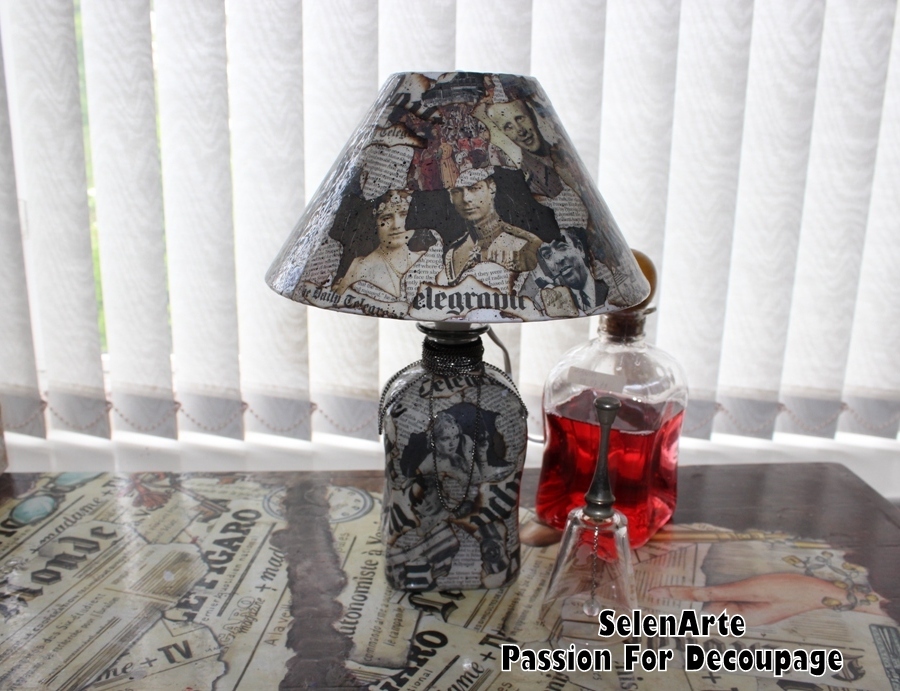 Selenarte Passion For Decoupage Decoupage Bottle Lamp Old