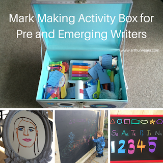 Mark making activity box for emerging writers