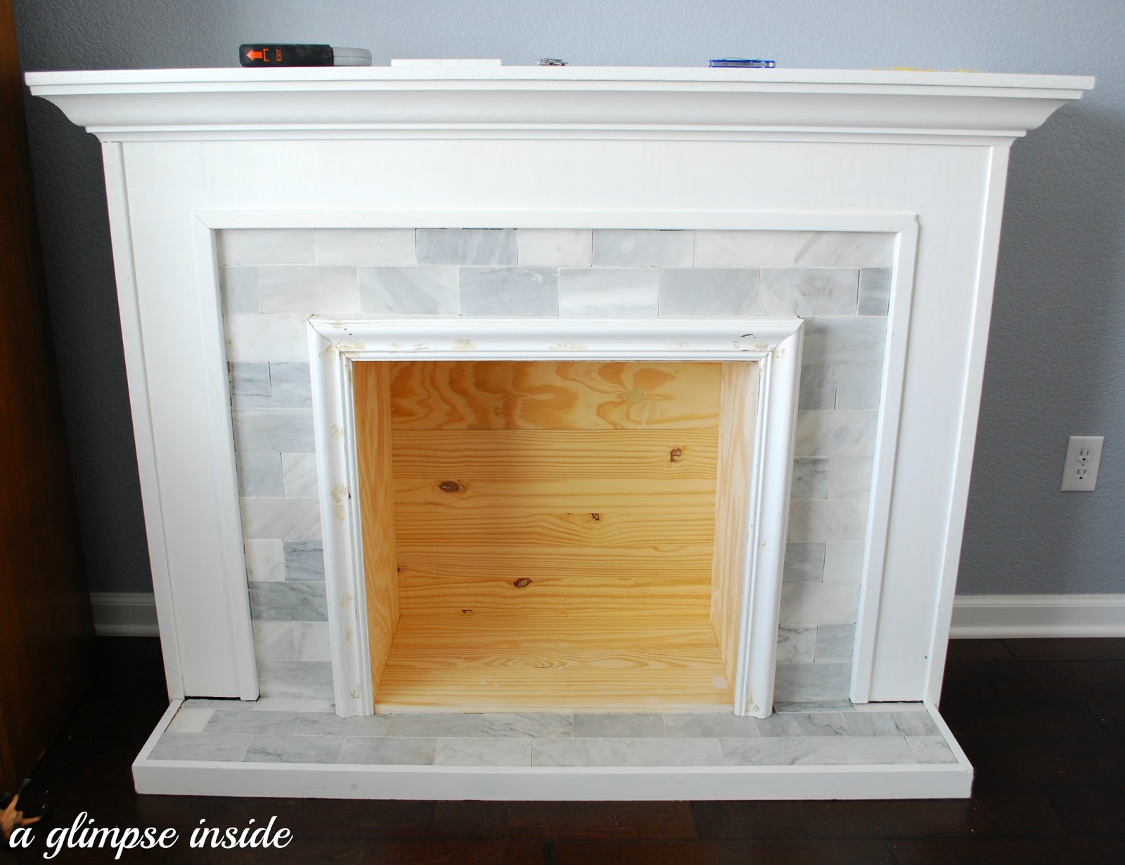 Faux Fireplace Makeover A Glimpse Inside