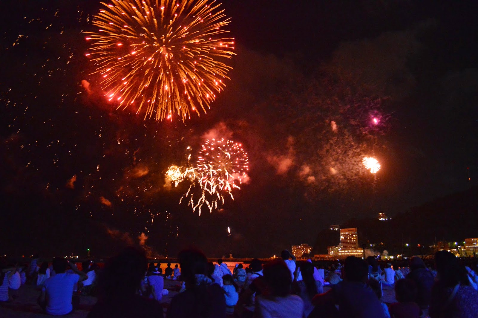 Shirahama Beach and Fireworks in Atami Jenna in Japan