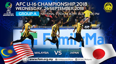 Live Streaming Malaysia vs Japan AFC U16 26.9.2018 Live Streaming Malaysia vs Japan AFC U16 26.9.2018