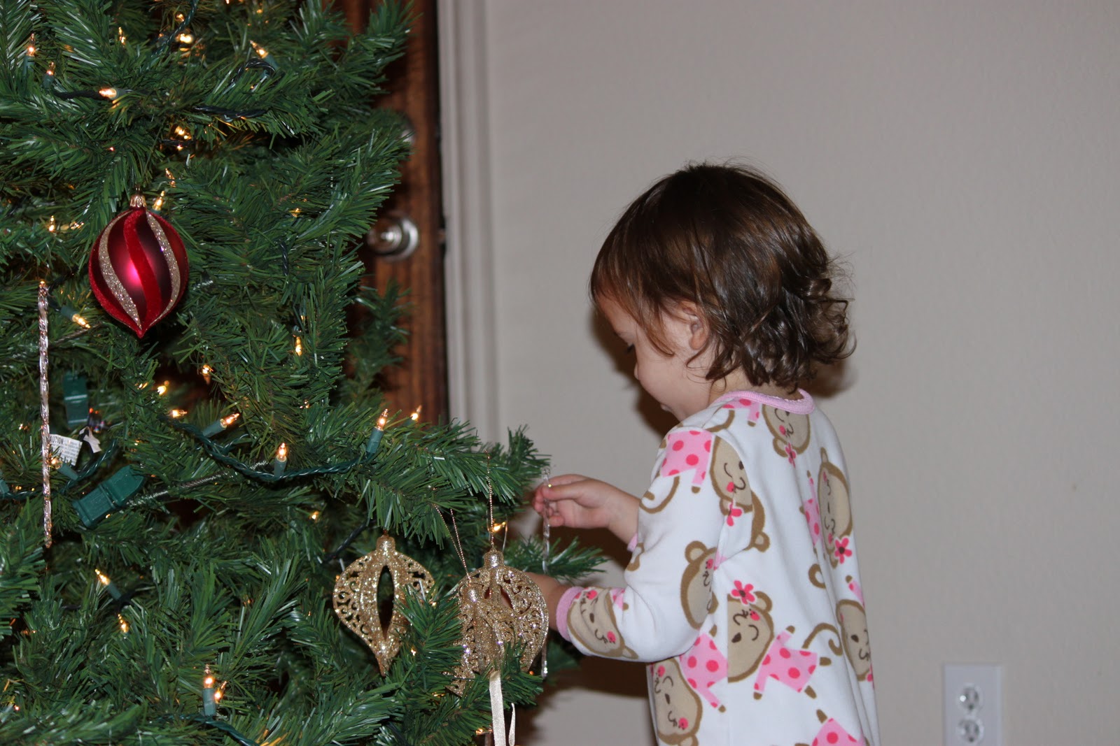 Our Little Girls Putting Up the Christmas Tree
