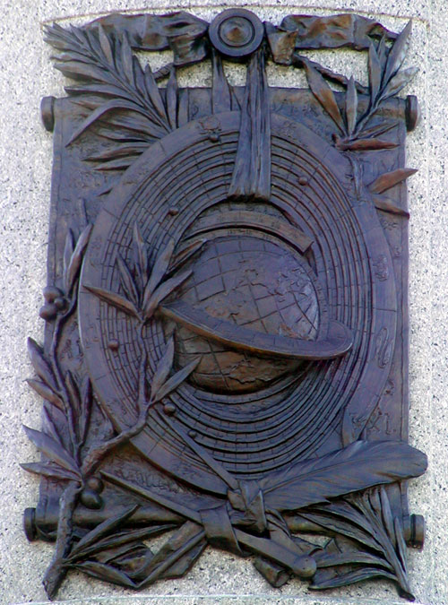 The geocentric scheme on the Plaque of The James Garfield Monument in Washington, D.C.
