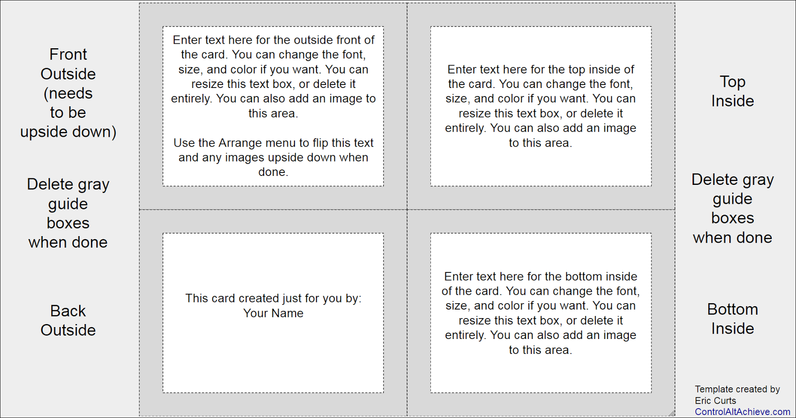 Control Alt Achieve: How Your Students can use Google Drawings to Inside Quarter Fold Greeting Card Template