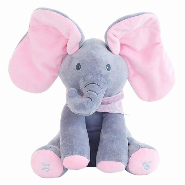 Elephant Peek A Boo Animated Flappy Plush Toys