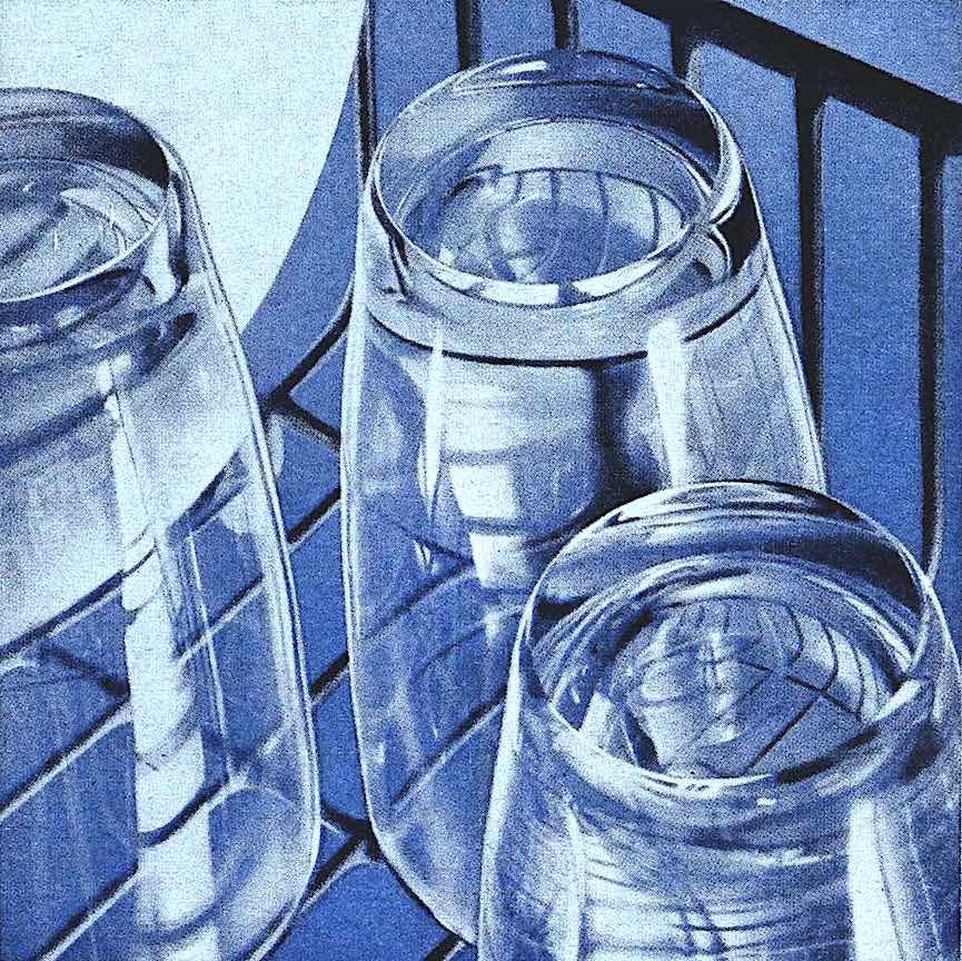 1960 illustration a 1960 illustration of washed and inverted drinking glasses