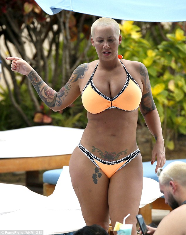 Amber Rose Showcases Her Curves In Orange Bikini As She Chills Out In  Honolulu