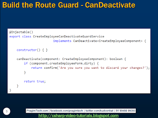 Sql server, .net and c# video tutorial: Angular route guards - Slides