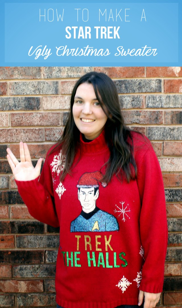 Star Trek Ugly Christmas Sweater | Christmas Sweater Ideas You Can DIY On A Budget | diy christmas tree sweater