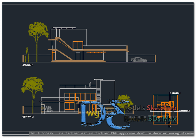 Dwelling house in AutoCAD  