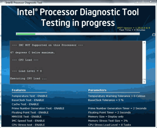 intel processor diagnostic tool fail