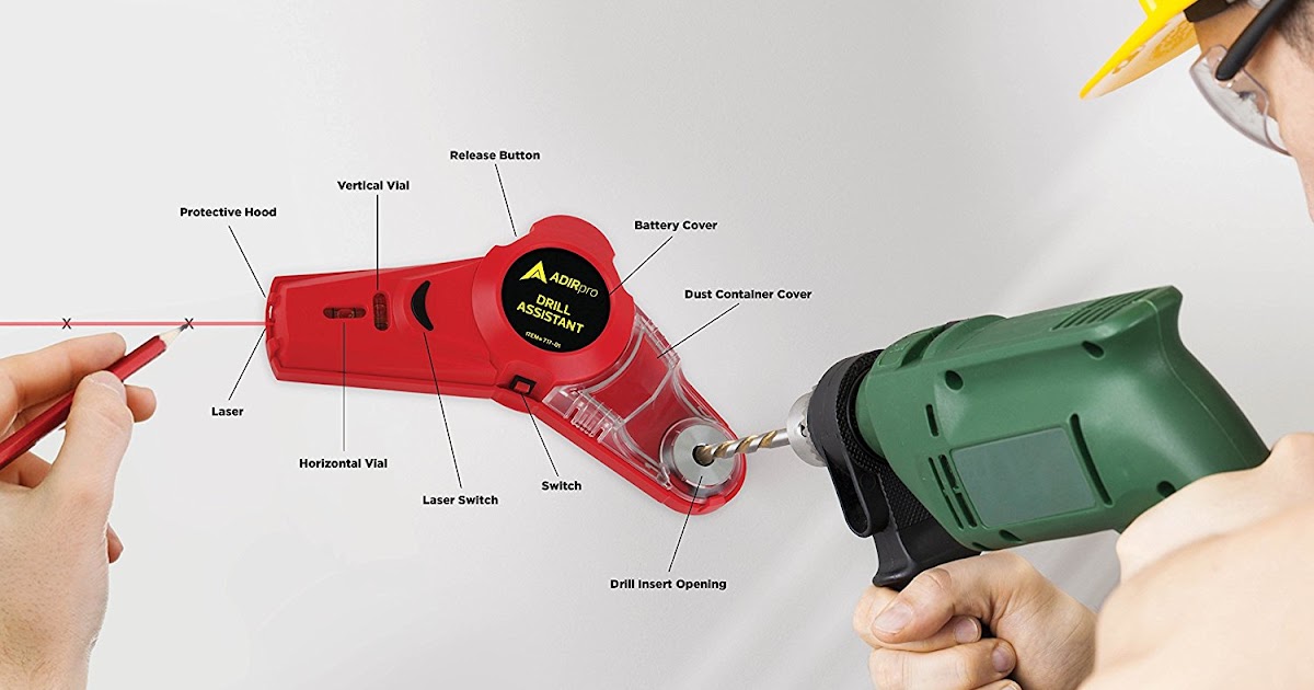 AdirPro Drill Buddy, Drilling Dust Collector, Laser Level, and Bubble
