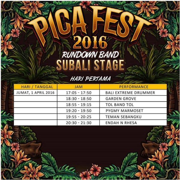 Jadwal PICA Fest 2016