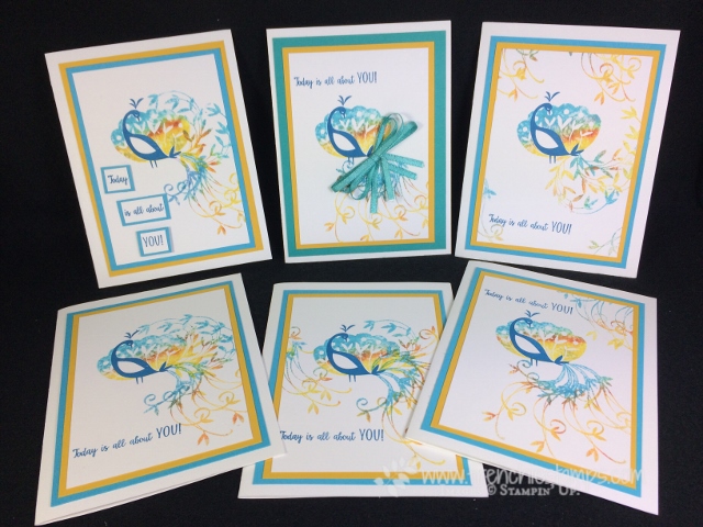 Beautiful Peacock, Baby Wipe Technique, Frenchiestamps, stampin'Up!