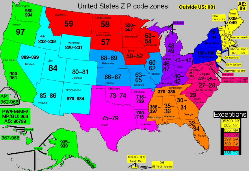 us map with zip codes Us Map With Zip Codes Free us map with zip codes
