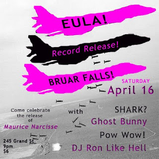 EULA Plays Record Release Show at Bruar Falls on Saturday, April 16th