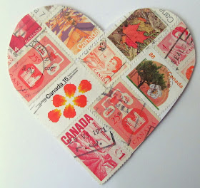 quick valentine cards to make - postage stamps