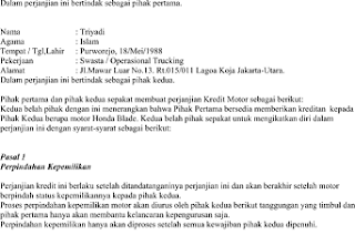 Contoh Surat Surat Perjanjian Oper Kredit Bertemuco