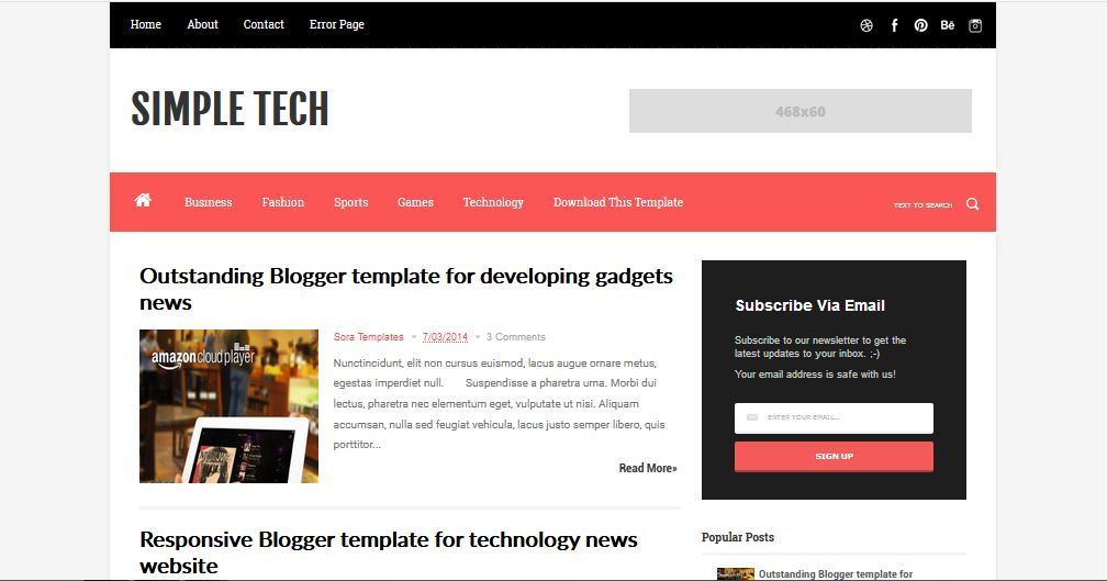 37 Template Blog Simple Sederhana Gratis Dan Terbaik Versi Simple Tech Template Blog Sederhana Gratis