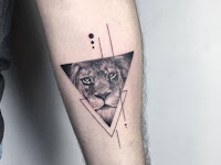 Arm Small Tribal Lion Tattoo