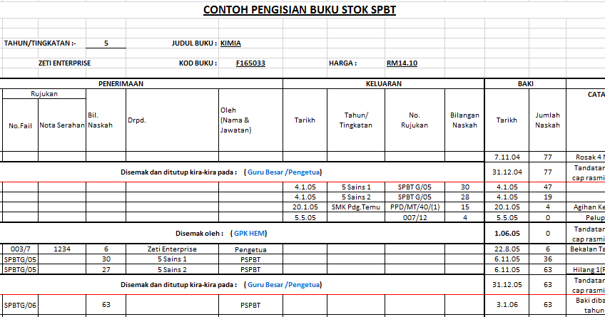 Contoh Kulit Buku Stok Spbt SKPanji Pesanan Buku Teks