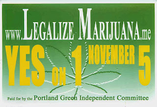 Flyer for  Portland Maine city ordinance to legalize marijuana