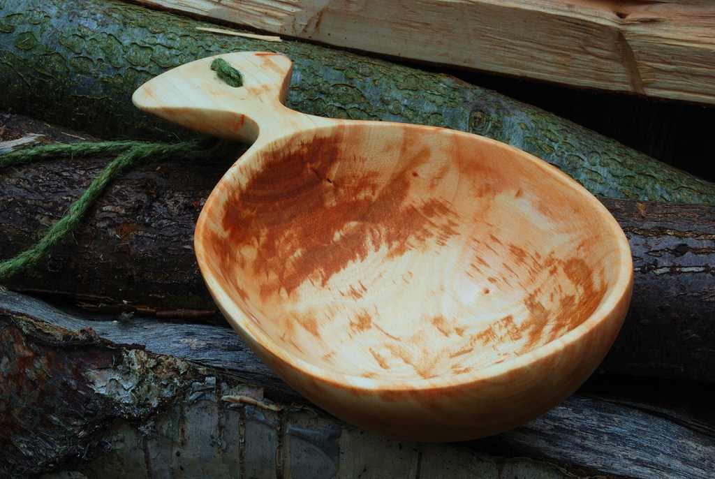 Simon Hill Green Wood Carving Finished Alder spoon and Kuksa
